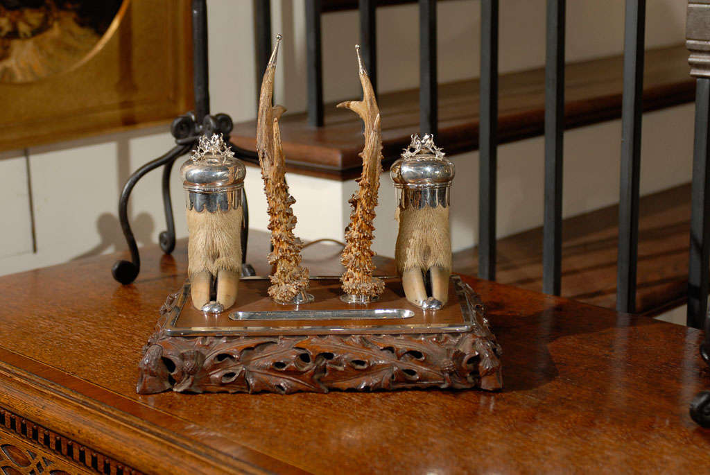 Scottish Silver and Black Forest Ink Well Set