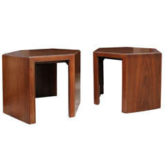 Pair of Natural Baker End Tables