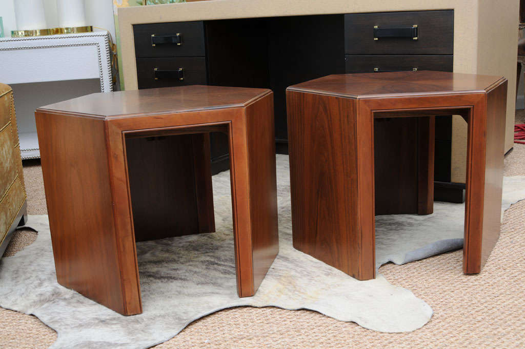 Pair of Natural Baker End Tables at 1stDibs