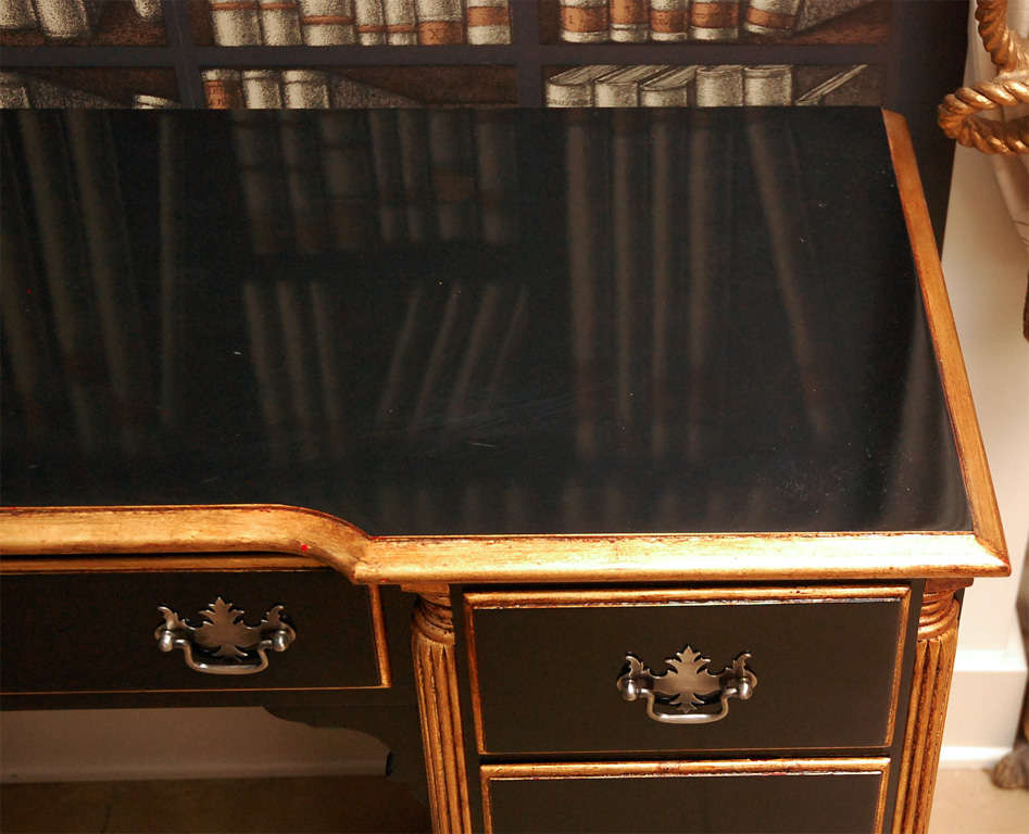 Federal Style Black and Gold Lacquer Desk 3