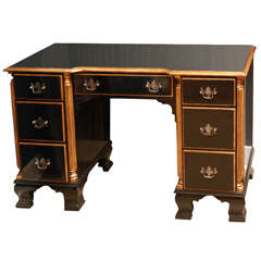 Federal Style Black and Gold Lacquer Desk