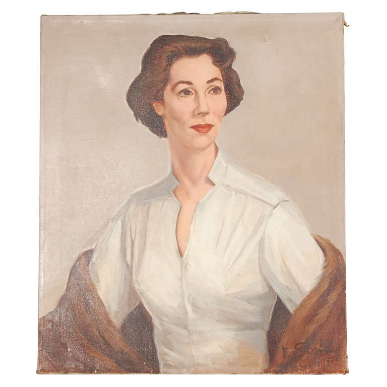 Vintage Oil Portrait of a Lady