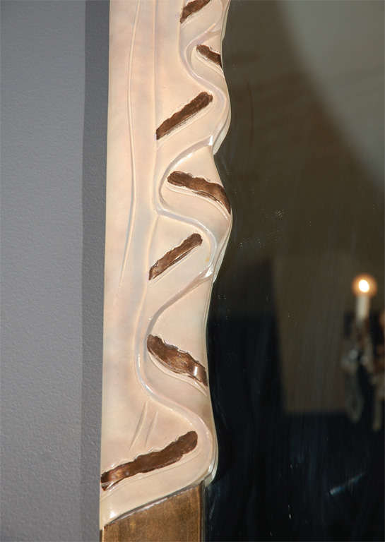 Mid-Century Sculptural Drape Mirror