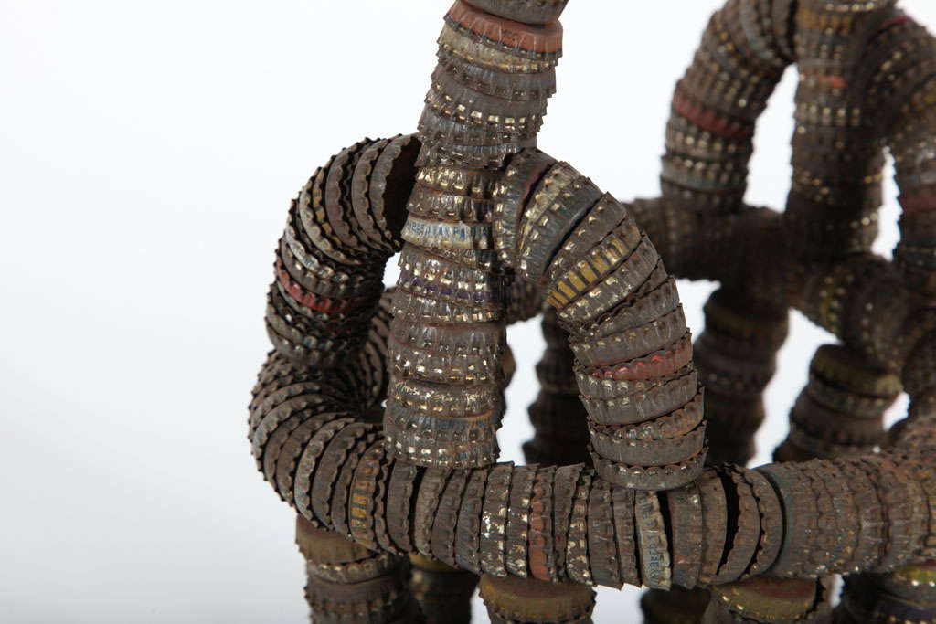 Bottle Cap Folk Art Basket 2