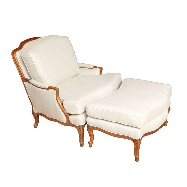 Antique Chair with Ottoman at 1stdibs