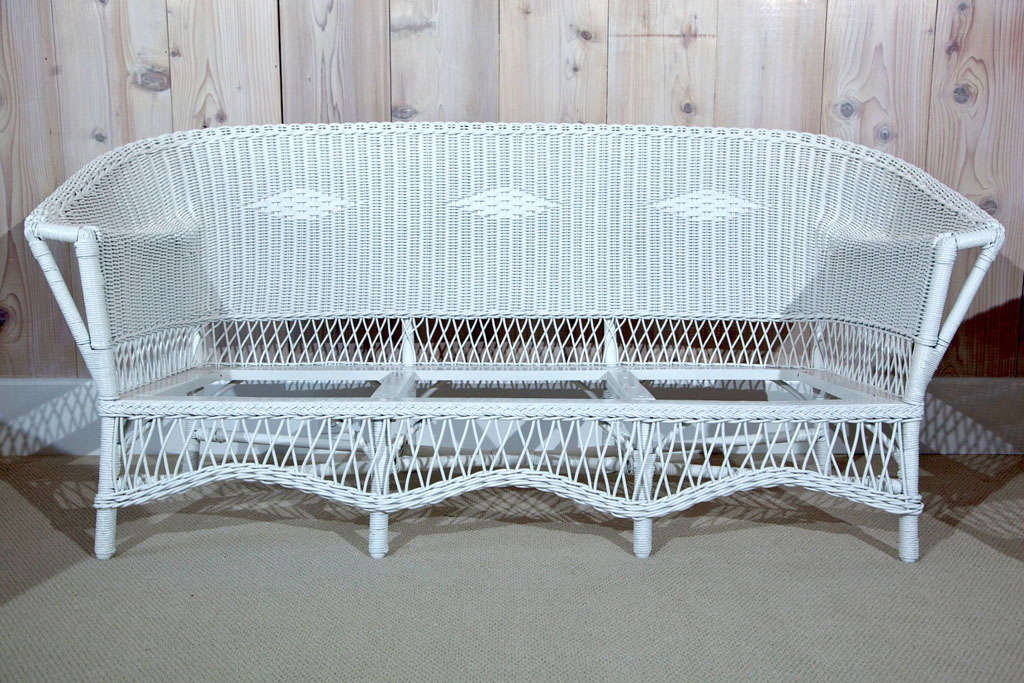 American Wicker Sofa and Chair Set For Sale