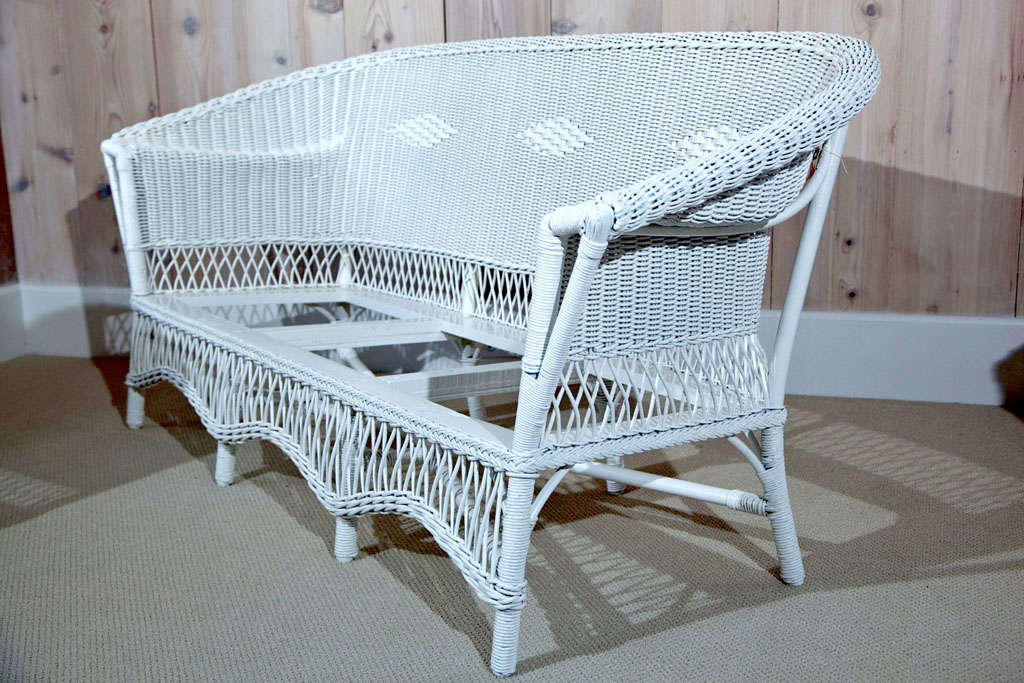 Wicker Sofa and Chair Set For Sale 3
