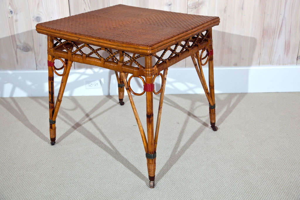 Antique Rattan and Wicker Table