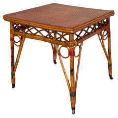 Antique Rattan and Wicker Table