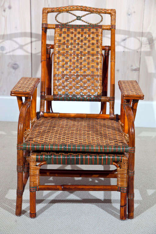 Antique Rattan Morris Chairs In Excellent Condition In Old Saybrook, CT