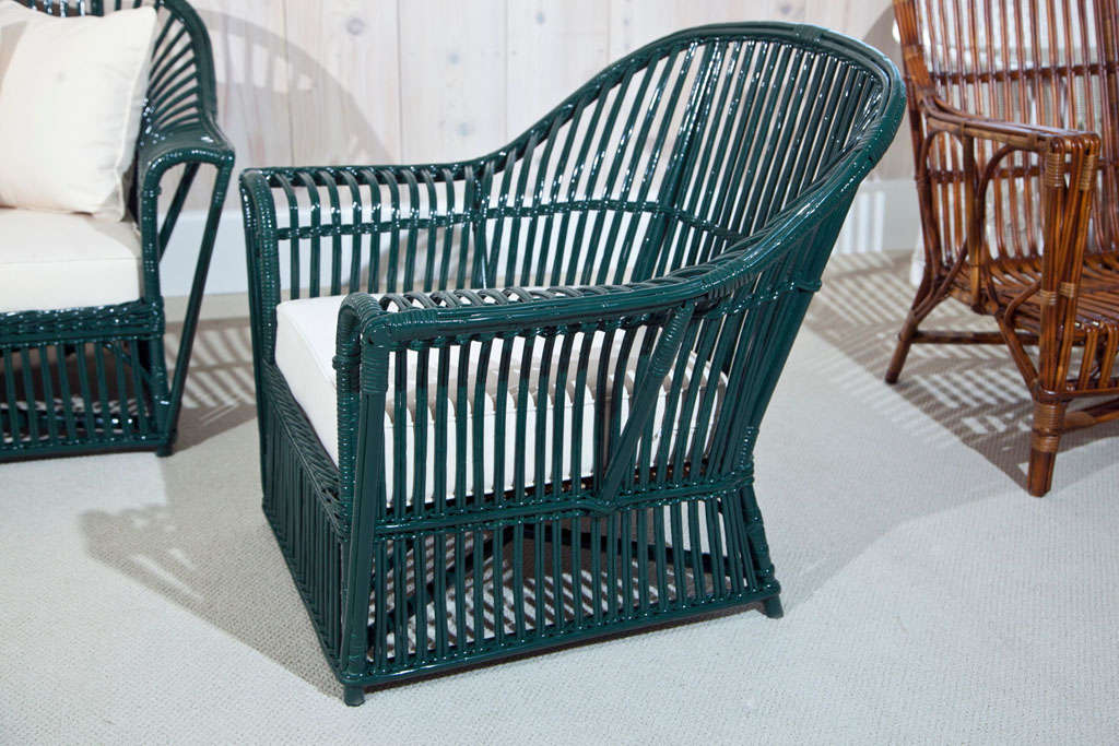 Stick Wicker Set In Excellent Condition For Sale In Old Saybrook, CT