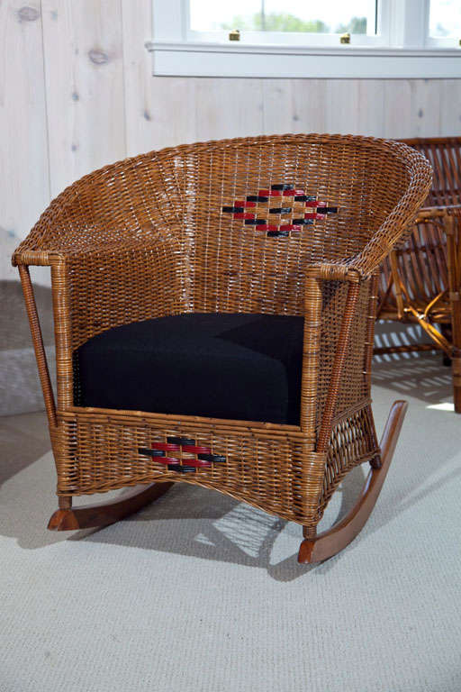 Deco Wicker Set In Excellent Condition In Old Saybrook, CT