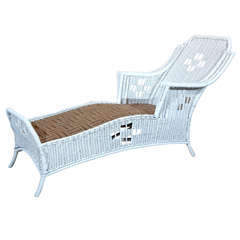 Antique Art Deco Wicker Chaise Lounge