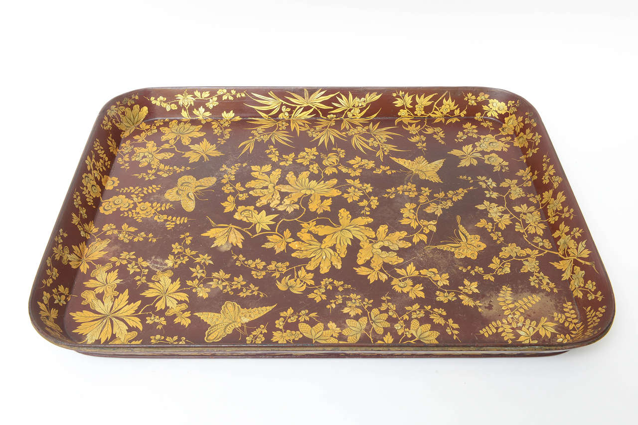 18th Century  Superbly Decorated Georgian Tray with Base Signed Henry Clay