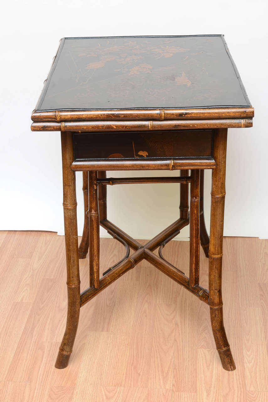 Rare 19th Century English Bamboo Game Table In Good Condition In West Palm Beach, FL
