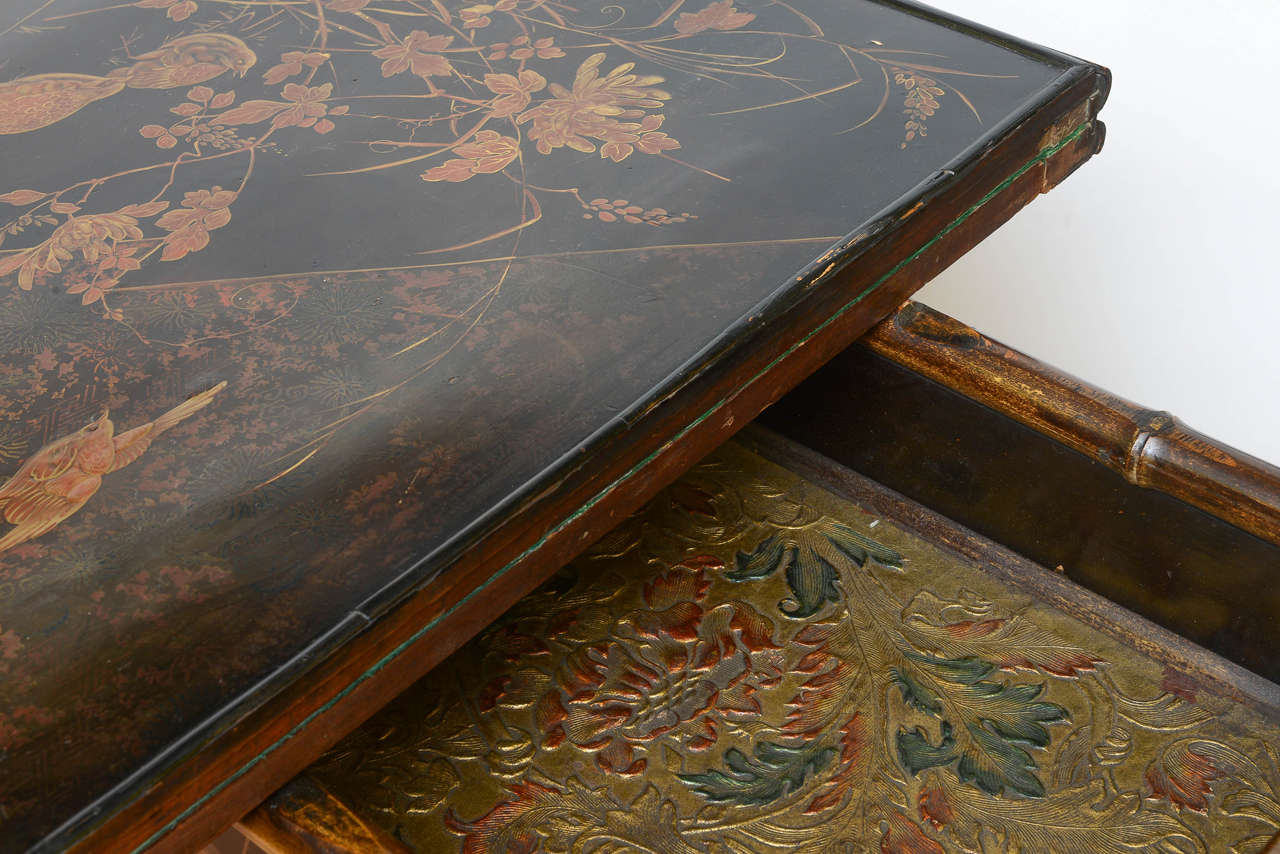 Rare 19th Century English Bamboo Game Table 2