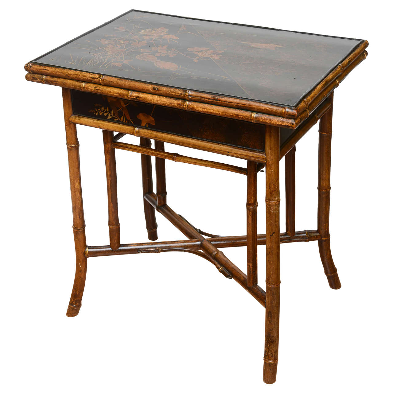 Rare 19th Century English Bamboo Game Table