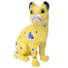 Retro French Faience Figure of a Dog