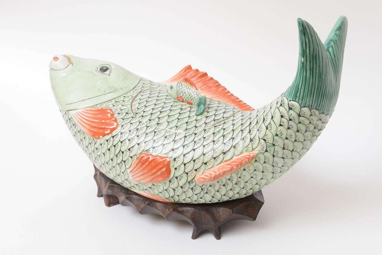 Hand-Crafted Whimsical Vintage Maitland-Smith Fish Form Tureen