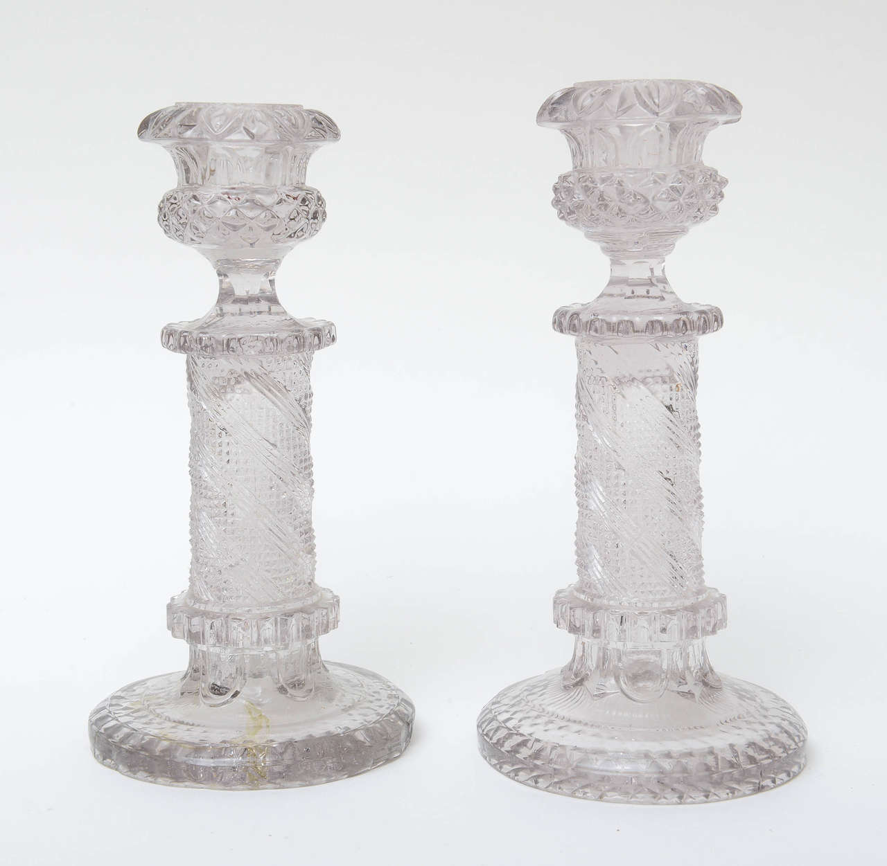 Pair of William IV Heavy Leaded Candlesticks For Sale 3