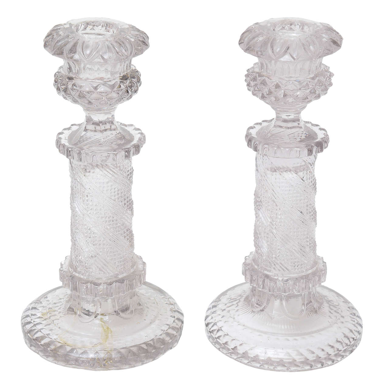 Pair of William IV Heavy Leaded Candlesticks For Sale