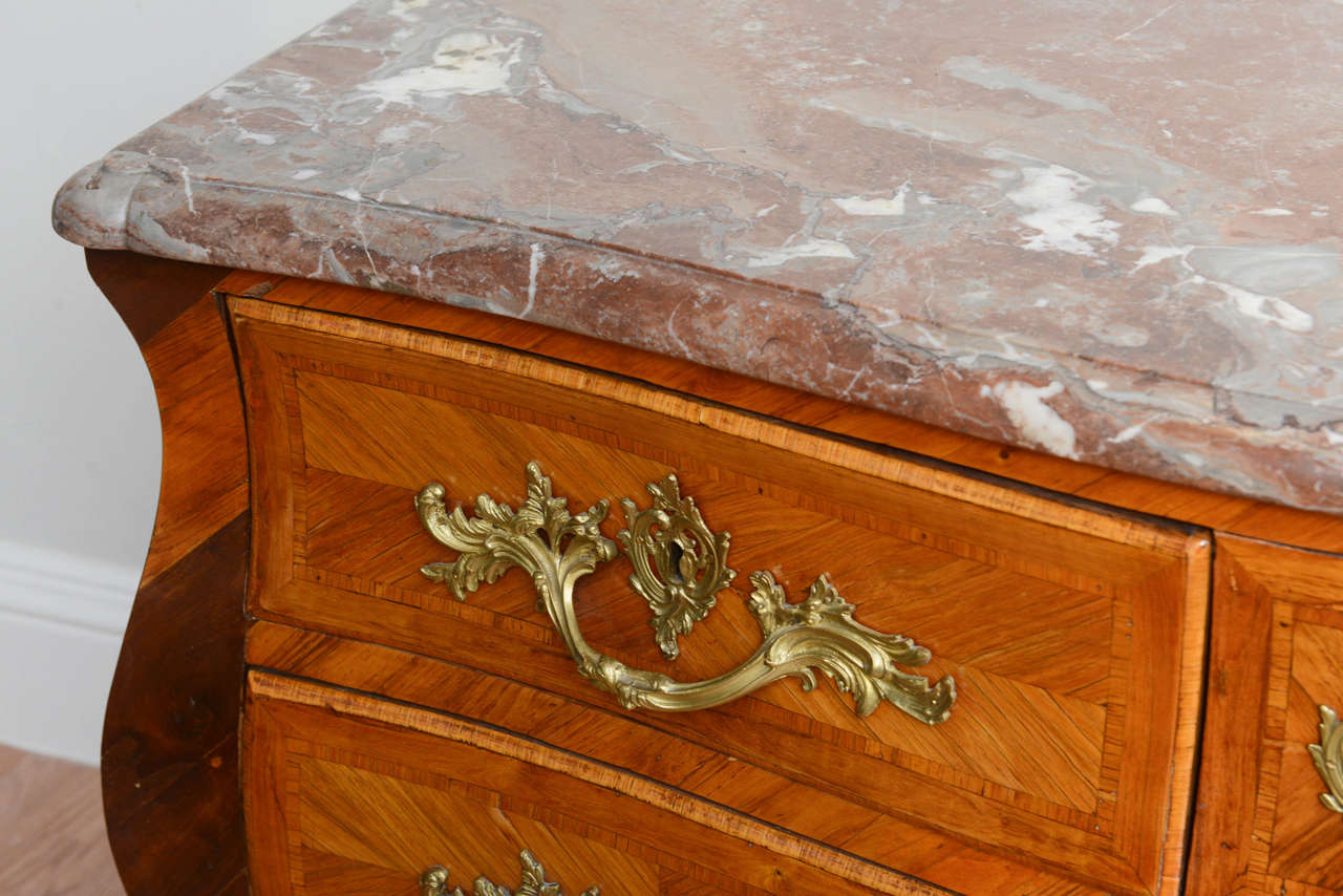 18th Century Louis XV French Marquetry Commode In Good Condition In West Palm Beach, FL