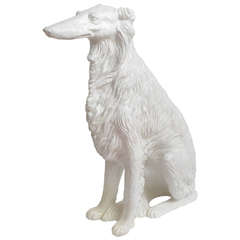 Large Glazed Terra Cotta Borzoi (Russian Wolfhound) 9