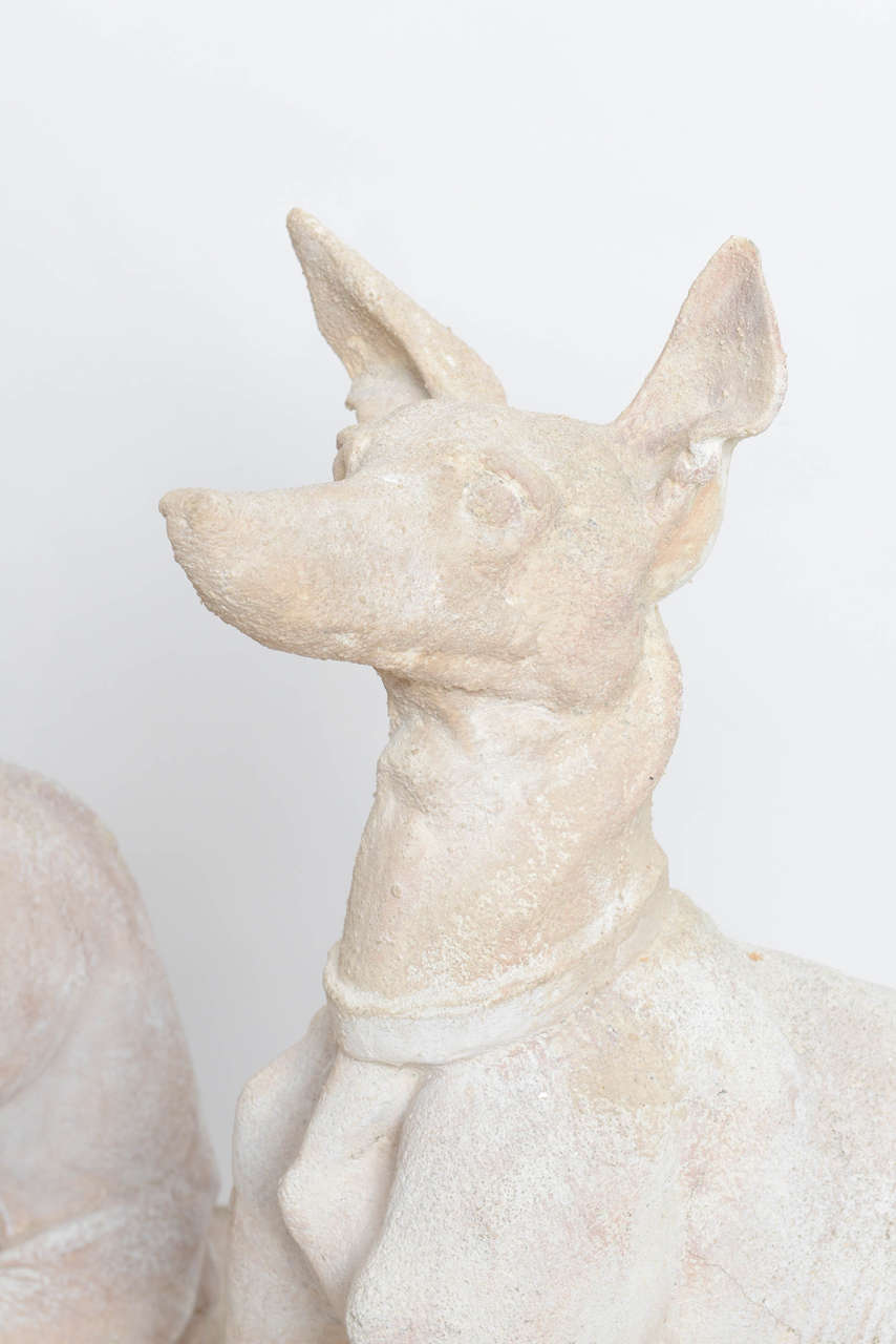 stone whippet statue