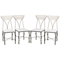 Set of Four French Bronze Chairs