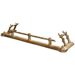 Used English Brass Fireplace Fender