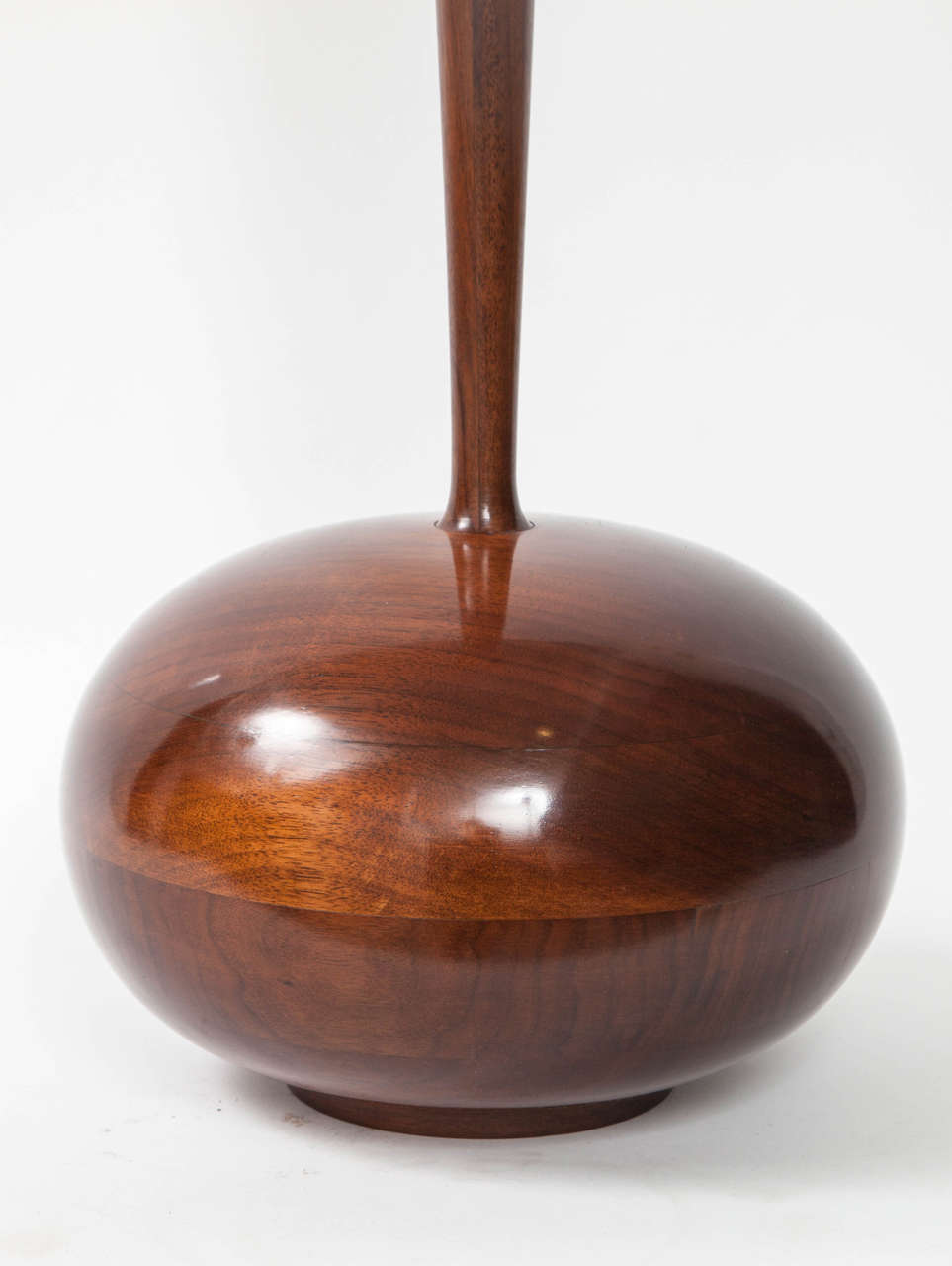 Polished Large Italian Walnut Lamp For Sale