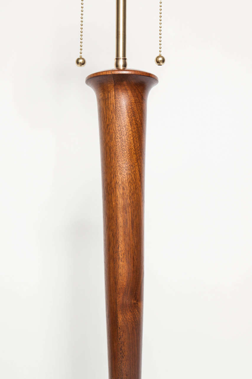 Mid-20th Century Large Italian Walnut Lamp For Sale