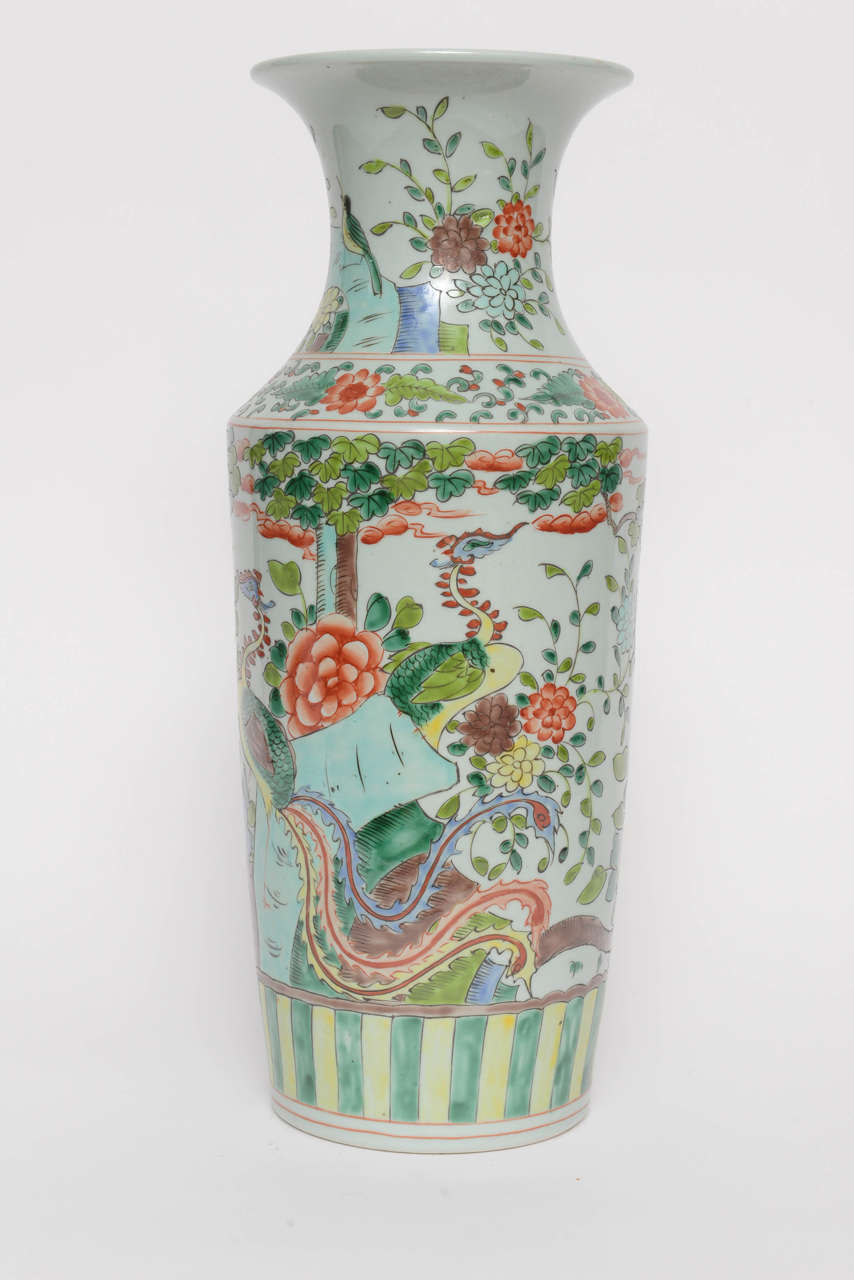 Chinese Famille Vert Porcelain Vase, 20th Century 2