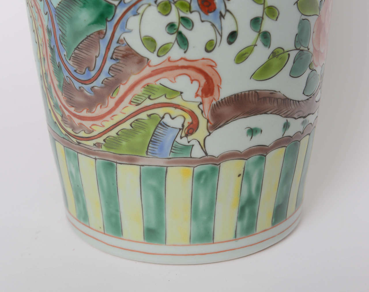 Chinese Famille Vert Porcelain Vase, 20th Century 4