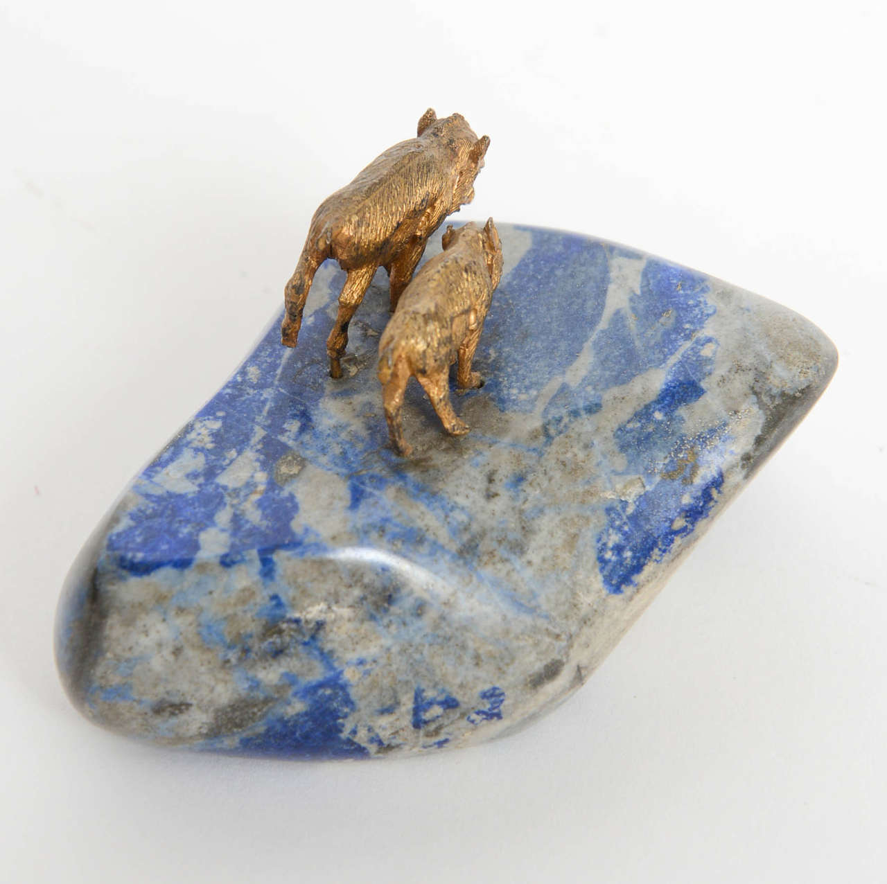 Vienna Bronze Boars on Lapis Lazuli, 20th Century 1