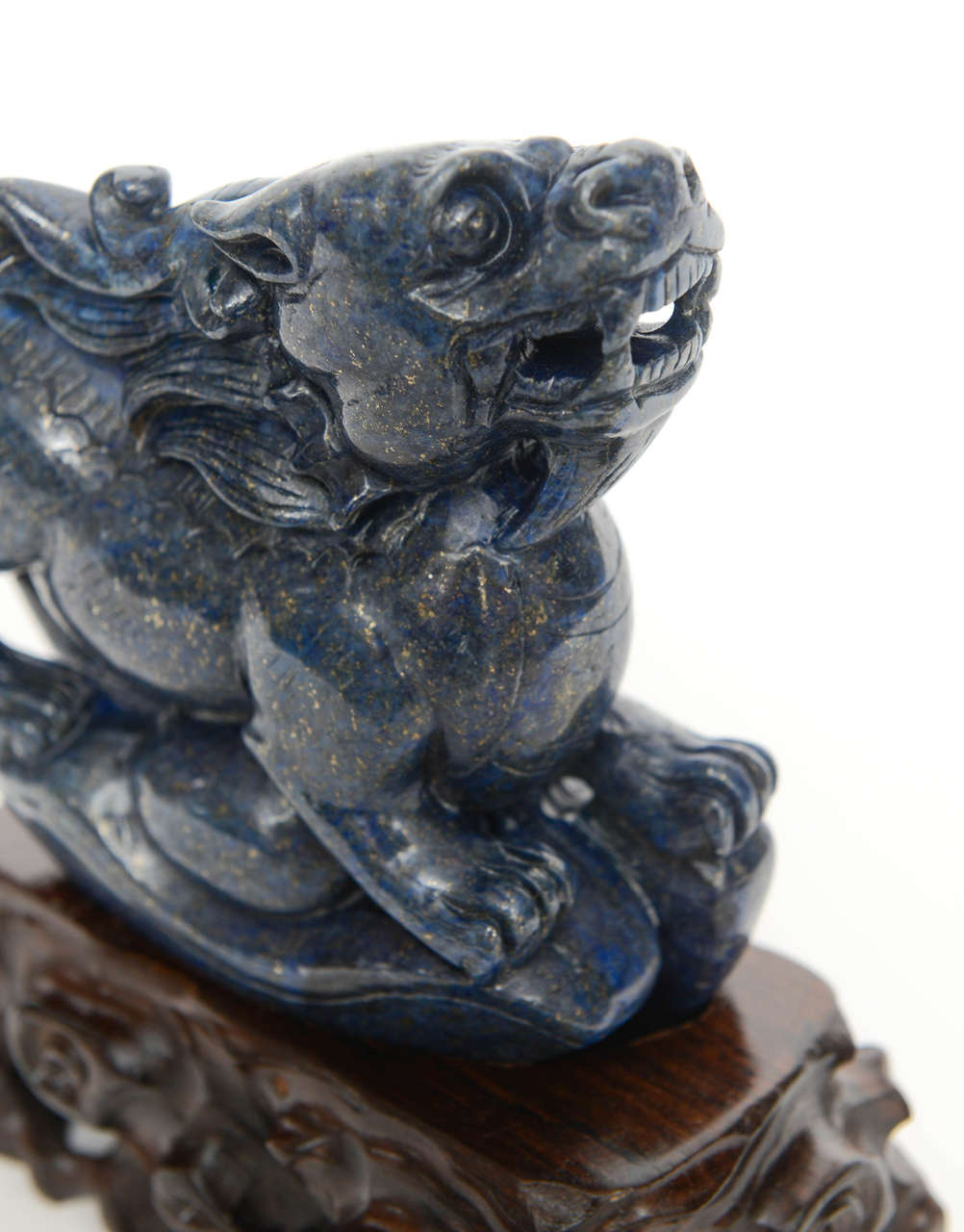 Chinese Lapis Lazuli Mythical Figure, 20th Century 6