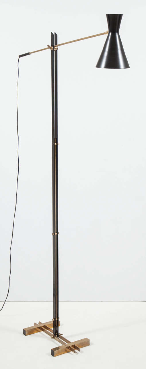 Fantastic articulating floor lamp from Italy. Old stock, never used. Great scale!