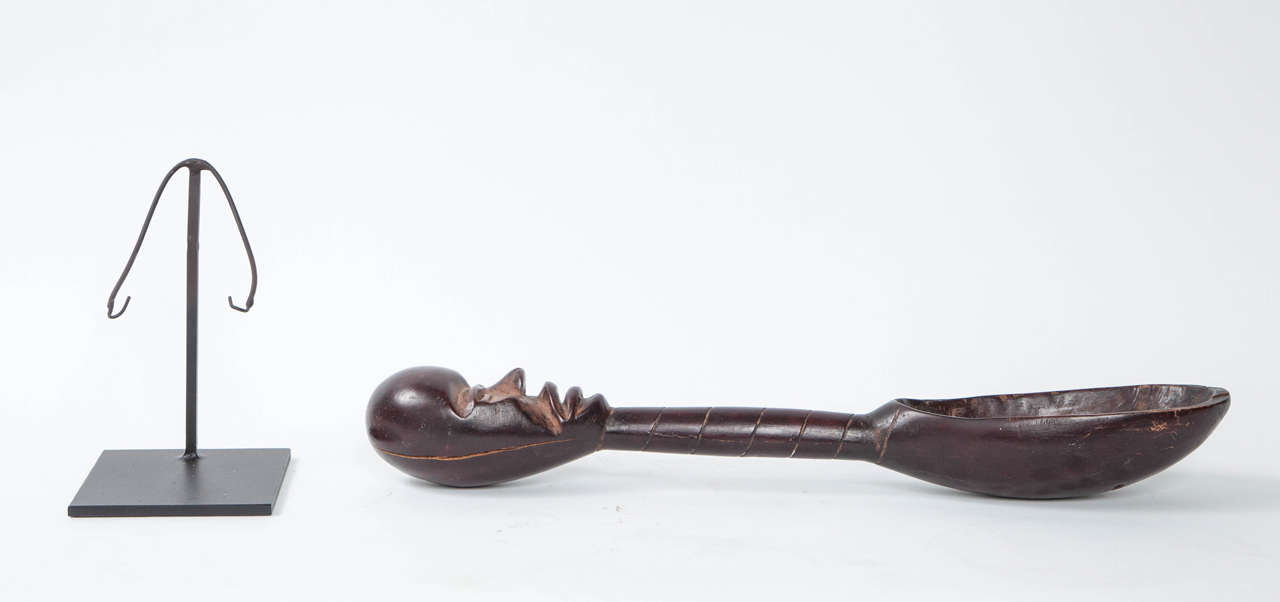 Wood Decorative Tribal Spoon in the Style of African Dan Spoon