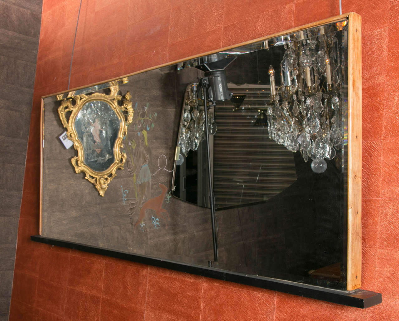 1950 Italian Mirror in the style of Gio Ponti For Sale 2