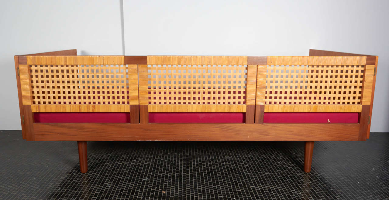 Mid-20th Century Rare Hans Wegner Daybed in Teak with Cane Back, 1960s