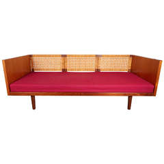 Rare Hans Wegner Daybed in Teak with Cane Back, 1960s