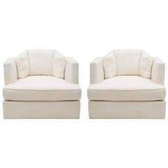 Pair of 1970s Swivel Faceted Armchairs 6