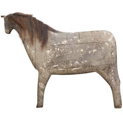 Antique Horse Sculpture in Wood
