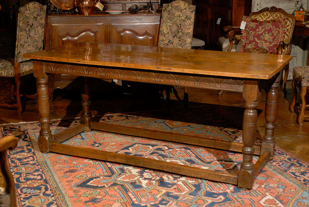 19th Century French Walnut Library Table For Sale 7