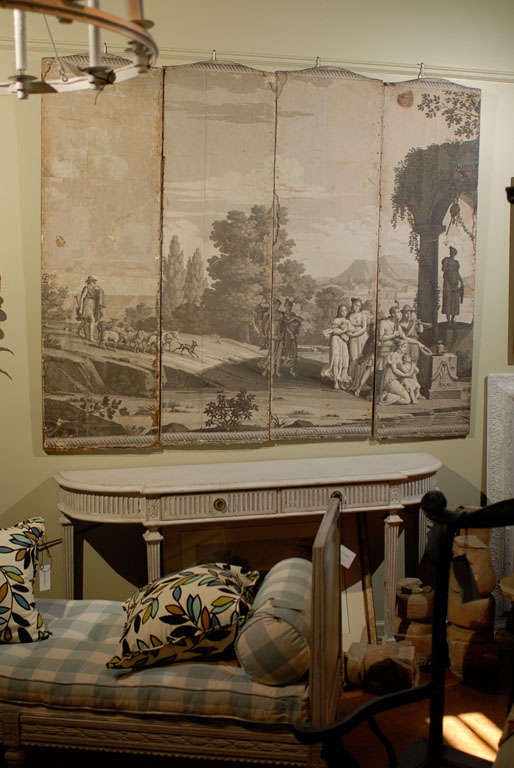 18th century Zuber Wallpaper panels, En Griselle.<br />
<br />
To see more items from Foxglove Antiques, please visit our website: www.foxgloveantiques.com
