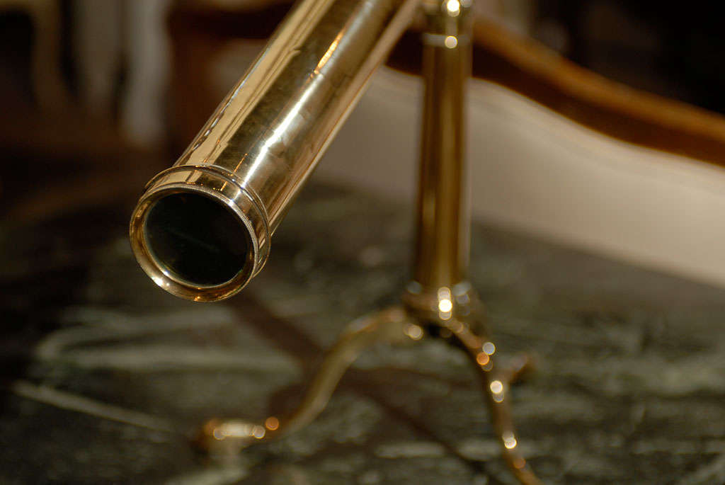 English Brass High Victorian Period Terrestrial Telescope, circa 1850 on Stand 3