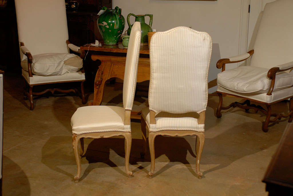 Set of Six French Louis XV Style Dining Room Side Chairs, Early 19th Century 1