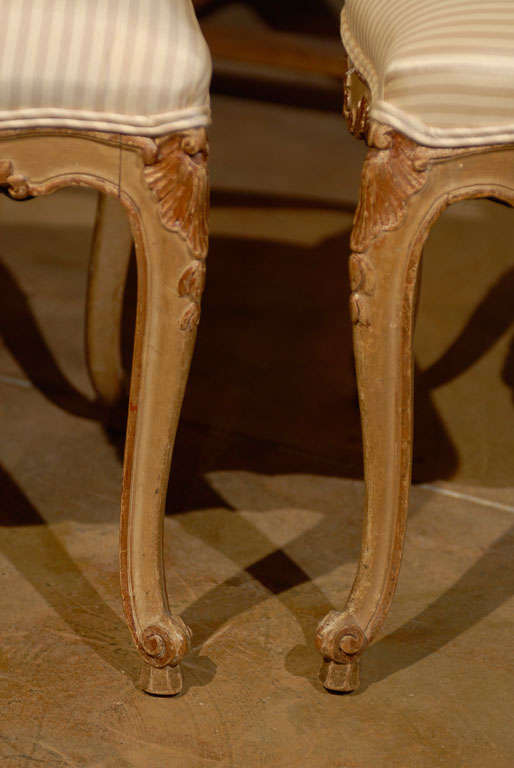 Set of Six French Louis XV Style Dining Room Side Chairs, Early 19th Century 3