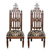 Pair Gothic Side Chairs