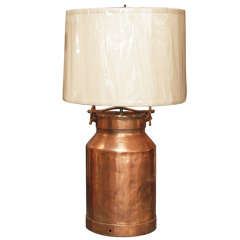 Antique Lamp made from European  milk jug